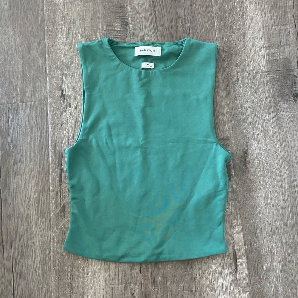 Babaton Contour Forest Green Muscle Tank - Picture 2 of 3